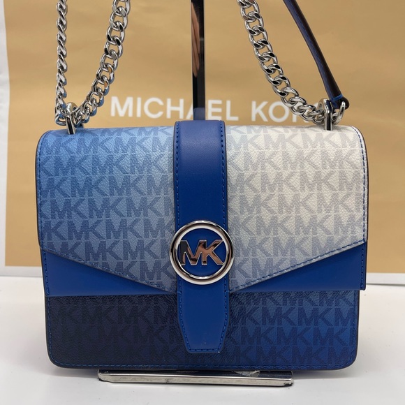 Michael Kors Greenwich Sm Ombré Color-Block Signature Logo Flap Crossbody XBODY - Picture 3 of 16